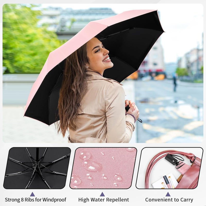 Yoobure Windproof Travel Umbrella - Automatic Umbrellas for Rain, Compact Folding Umbrella with UV Protection, Lightweight Portable Design for Backpack/Walking/Car, Sun & Storm Ready - Image 3